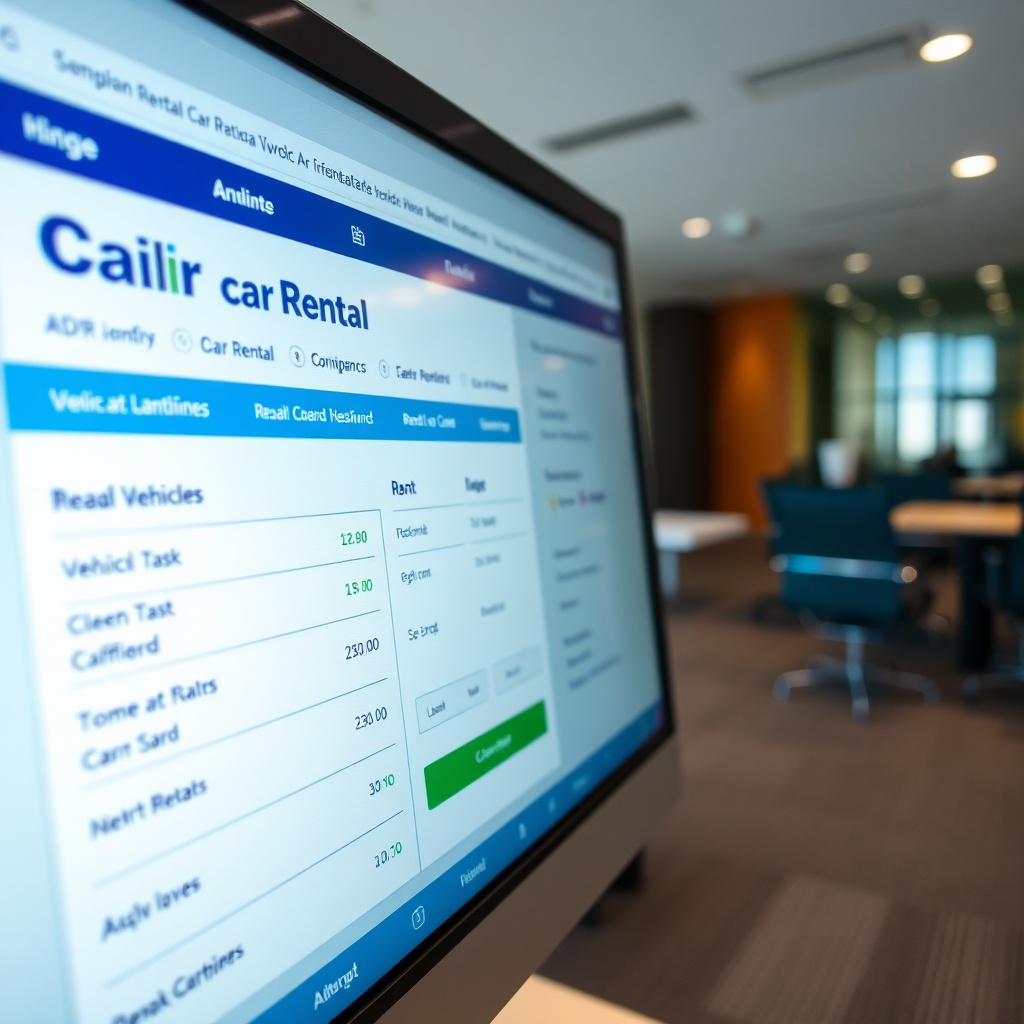 Online booking interface for Cairo Airport Car Rental services, showcasing vehicle options and pricing details